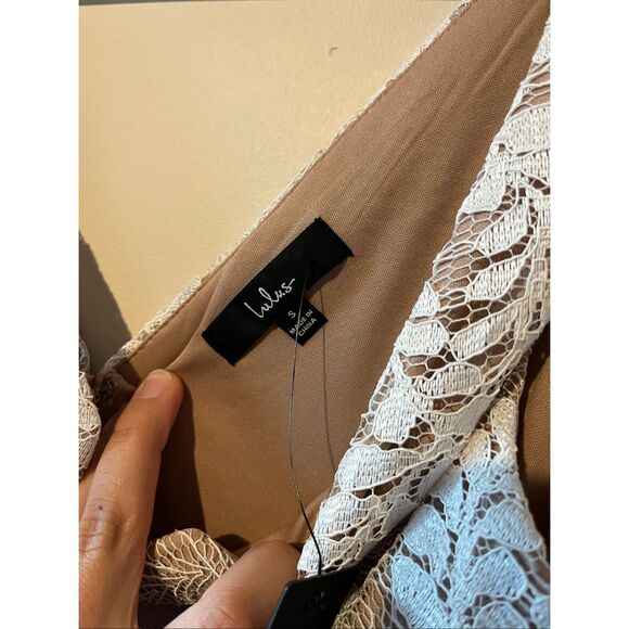 Lulus Love Galore White Lace Skater Dress NWT Small - Picture 6 of 6